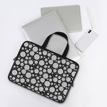 Black And White Yarn Pattern Print Laptop Sleeve With Handle