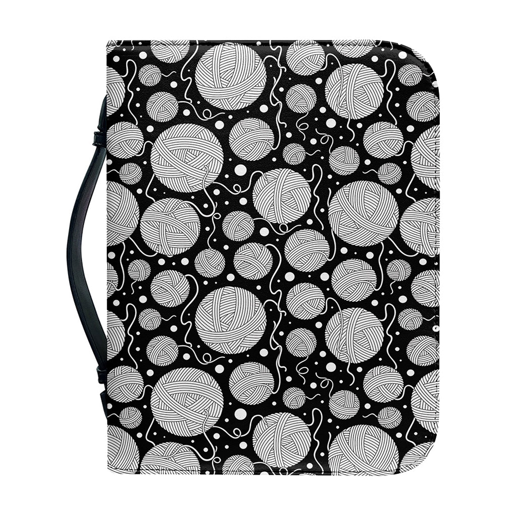 Black And White Yarn Pattern Print Leather Bible Cover