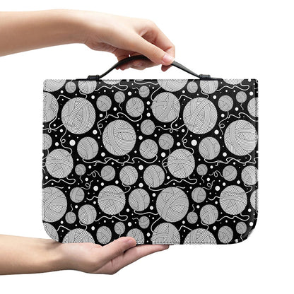 Black And White Yarn Pattern Print Leather Bible Cover