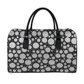 Black And White Yarn Pattern Print Leather Duffel Bag