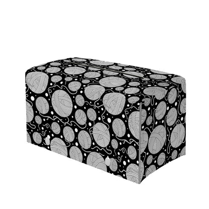 Black And White Yarn Pattern Print Leather Tissue Box Cover