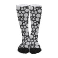 Black And White Yarn Pattern Print Long Socks
