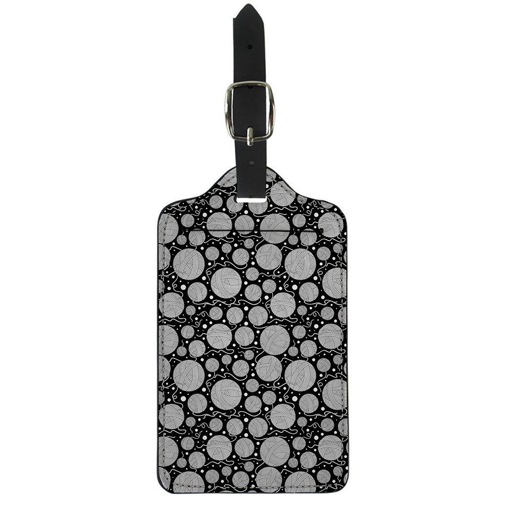 Black And White Yarn Pattern Print Luggage Tag