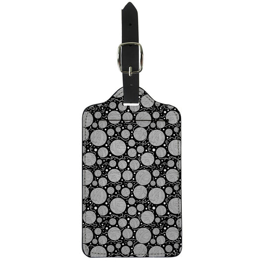 Black And White Yarn Pattern Print Luggage Tag