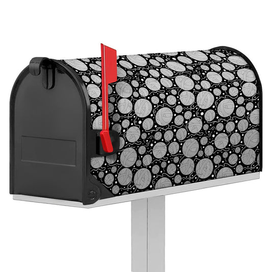 Black And White Yarn Pattern Print Mailbox Cover