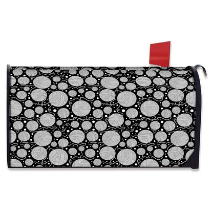 Black And White Yarn Pattern Print Mailbox Cover