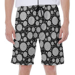 Black And White Yarn Pattern Print Men's Beach Shorts