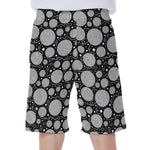 Black And White Yarn Pattern Print Men's Beach Shorts