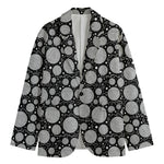 Black And White Yarn Pattern Print Men's Blazer