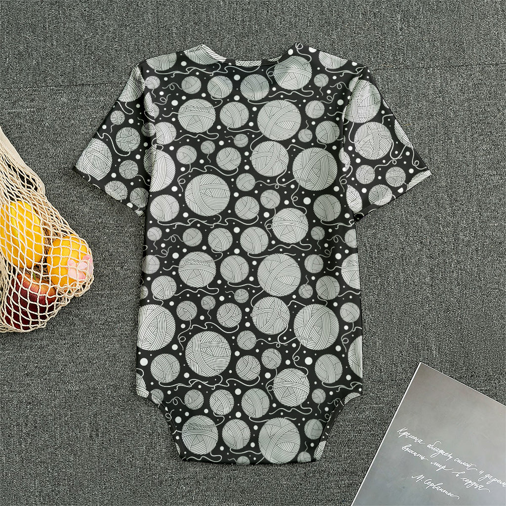 Black And White Yarn Pattern Print Men's Bodysuit