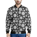 Black And White Yarn Pattern Print Men's Bomber Jacket