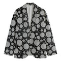 Black And White Yarn Pattern Print Men's Cotton Blazer