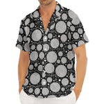 Black And White Yarn Pattern Print Men's Deep V-Neck Shirt