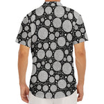 Black And White Yarn Pattern Print Men's Deep V-Neck Shirt