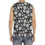 Black And White Yarn Pattern Print Men's Fitness Tank Top