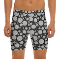 Black And White Yarn Pattern Print Men's Long Boxer Briefs