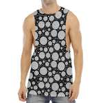 Black And White Yarn Pattern Print Men's Muscle Tank Top