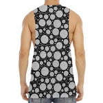 Black And White Yarn Pattern Print Men's Muscle Tank Top
