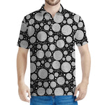 Black And White Yarn Pattern Print Men's Polo Shirt