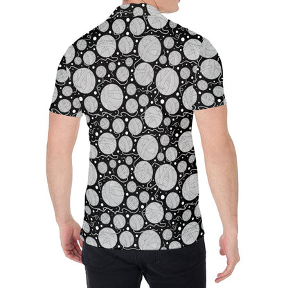 Black And White Yarn Pattern Print Men's Shirt