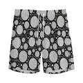 Black And White Yarn Pattern Print Men's Athletic Shorts
