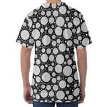 Black And White Yarn Pattern Print Men's Velvet T-Shirt