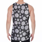 Black And White Yarn Pattern Print Men's Velvet Tank Top