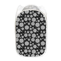 Black And White Yarn Pattern Print Mesh Laundry Hamper