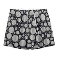 Black And White Yarn Pattern Print Mesh Shorts