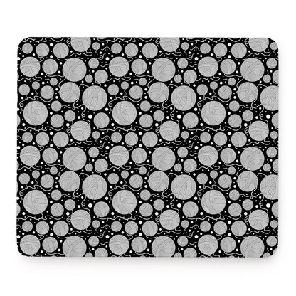Black And White Yarn Pattern Print Mouse Pad