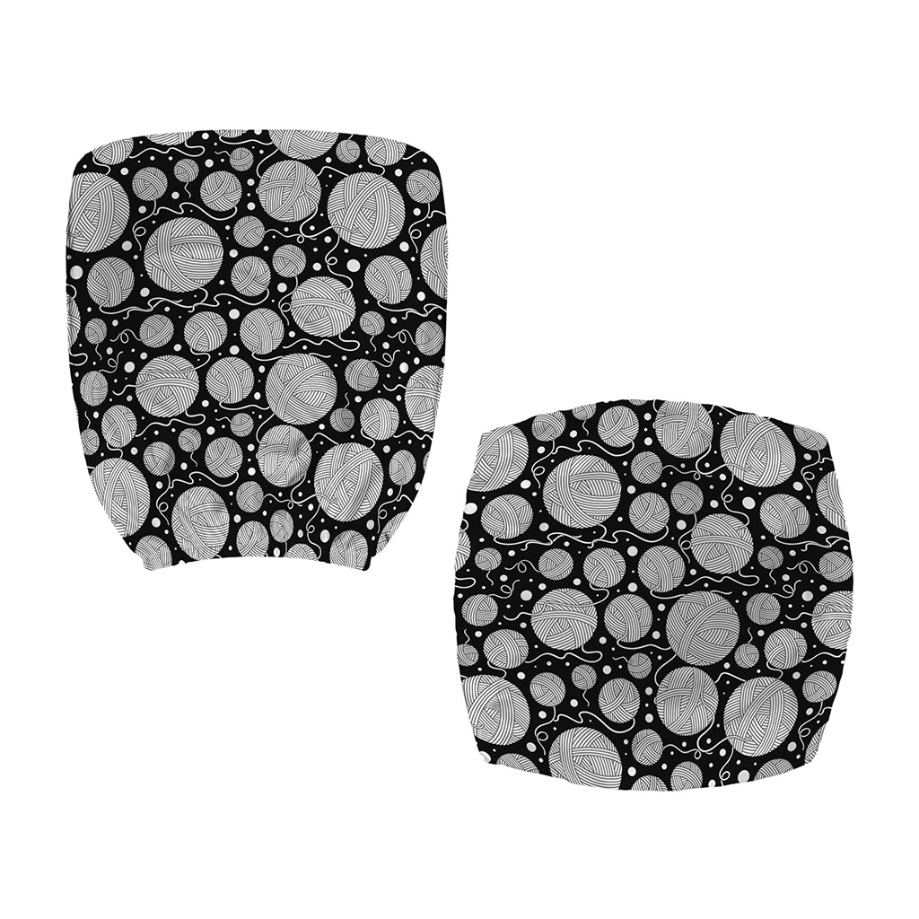 Black And White Yarn Pattern Print Office Chair Cover
