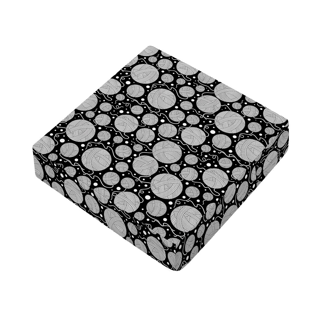 Black And White Yarn Pattern Print Outdoor Seat Cushion Cover