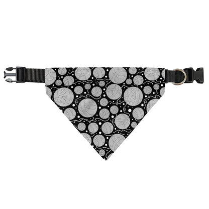 Black And White Yarn Pattern Print Over The Collar Dog Bandana