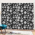 Black And White Yarn Pattern Print Pencil Pleat Curtains