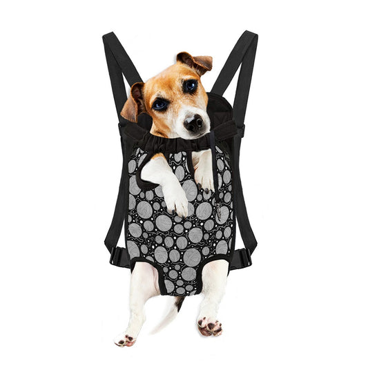 Black And White Yarn Pattern Print Pet Carrier Backpack