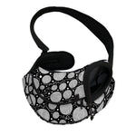 Black And White Yarn Pattern Print Pet Sling Carrier