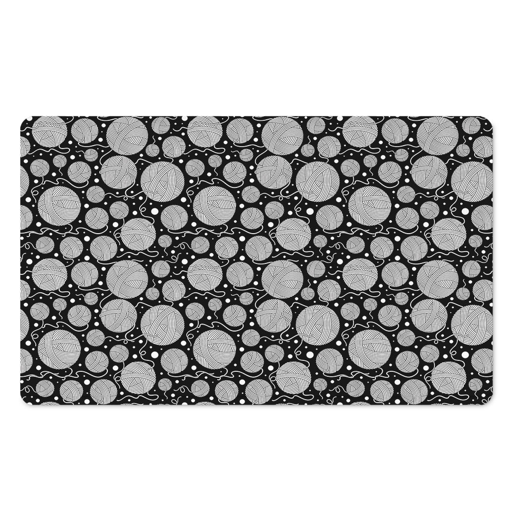 Black And White Yarn Pattern Print Polyester Doormat
