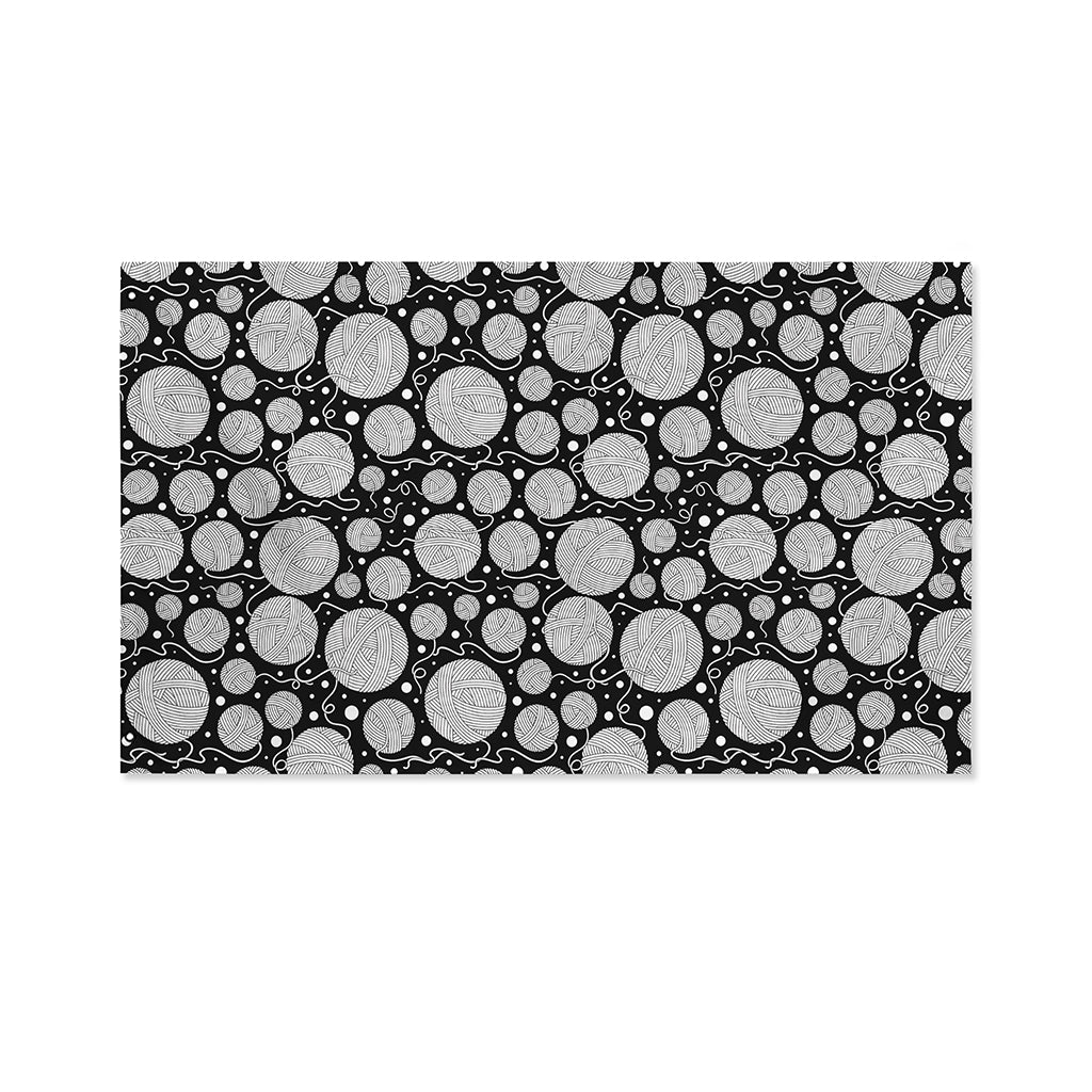 Black And White Yarn Pattern Print Polyester Flag