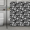 Black And White Yarn Pattern Print Polyester Shower Curtain
