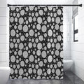 Black And White Yarn Pattern Print Premium Shower Curtain