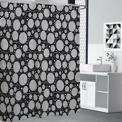 Black And White Yarn Pattern Print Premium Shower Curtain