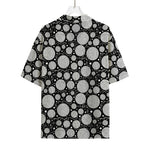 Black And White Yarn Pattern Print Rayon Hawaiian Shirt