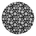 Black And White Yarn Pattern Print Round Blanket