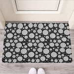 Black And White Yarn Pattern Print Rubber Doormat