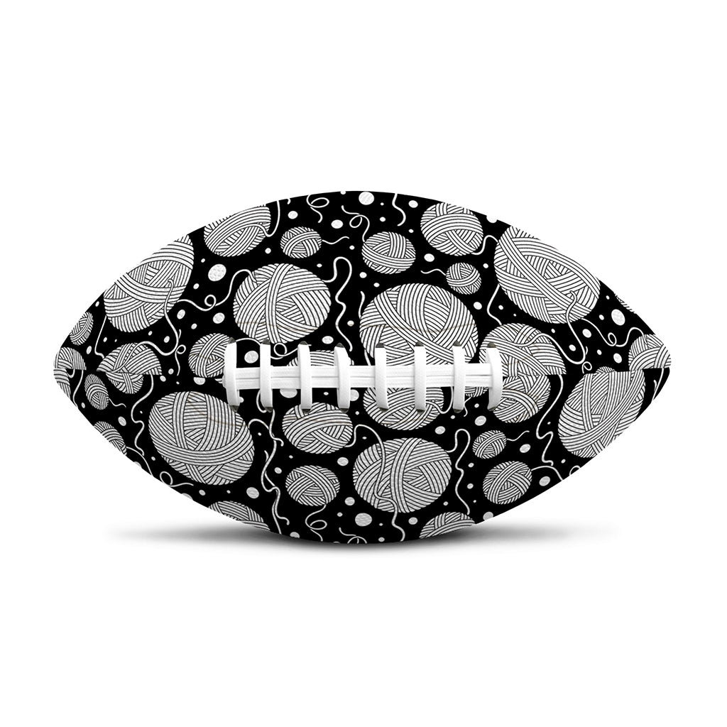 Black And White Yarn Pattern Print Rugby Ball