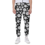 Black And White Yarn Pattern Print Scuba Joggers