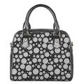 Black And White Yarn Pattern Print Shoulder Handbag