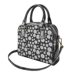 Black And White Yarn Pattern Print Shoulder Handbag
