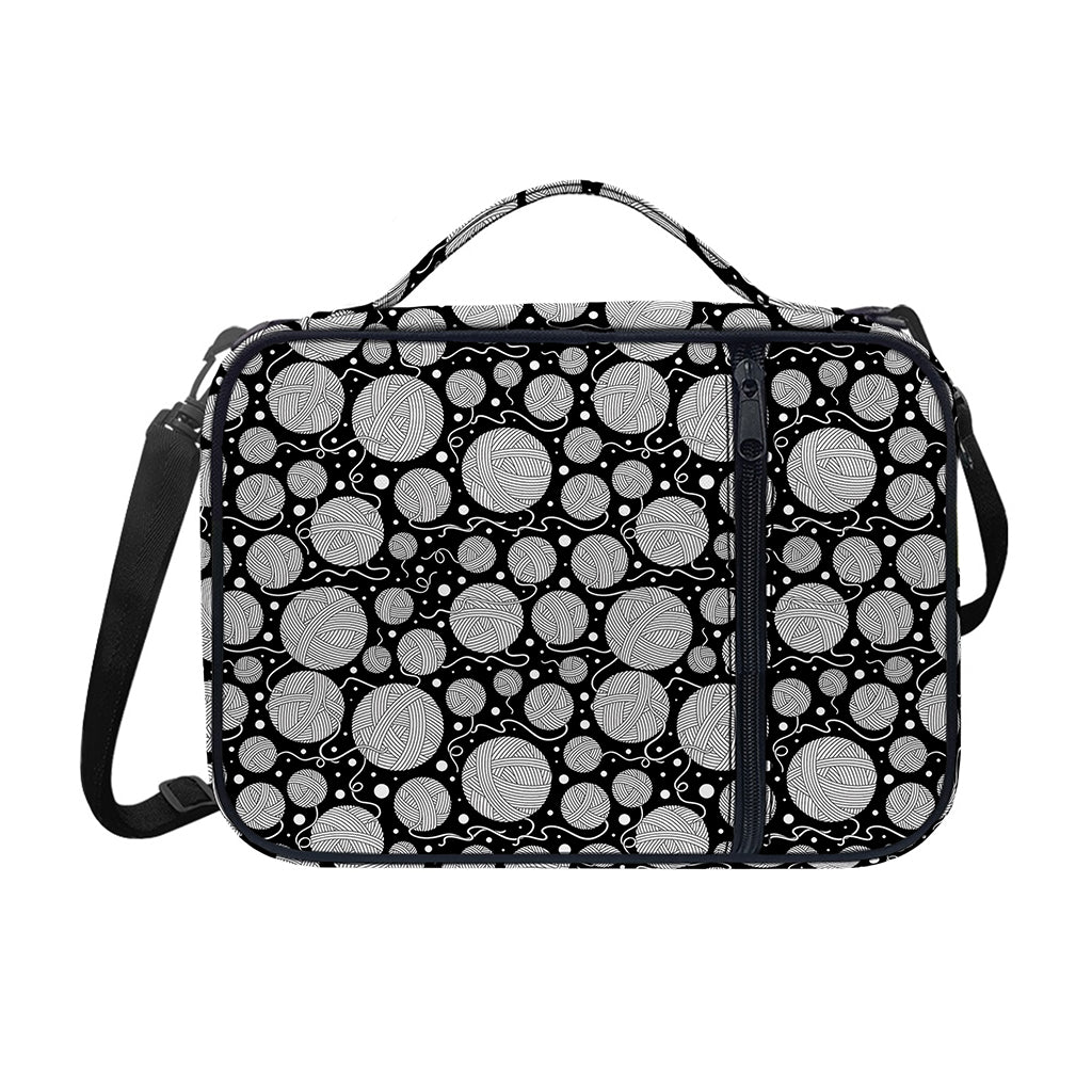 Black And White Yarn Pattern Print Shoulder Strap Bible Bag