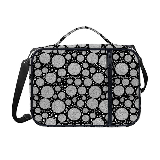 Black And White Yarn Pattern Print Shoulder Strap Bible Bag